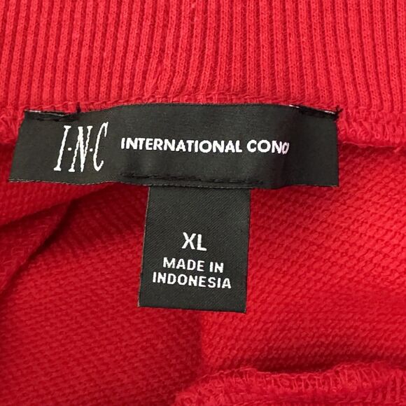 INC X-Large Joggers Pants Stretch Pockets High-Rise Ruched Cuffs Red New - Picture 3 of 6